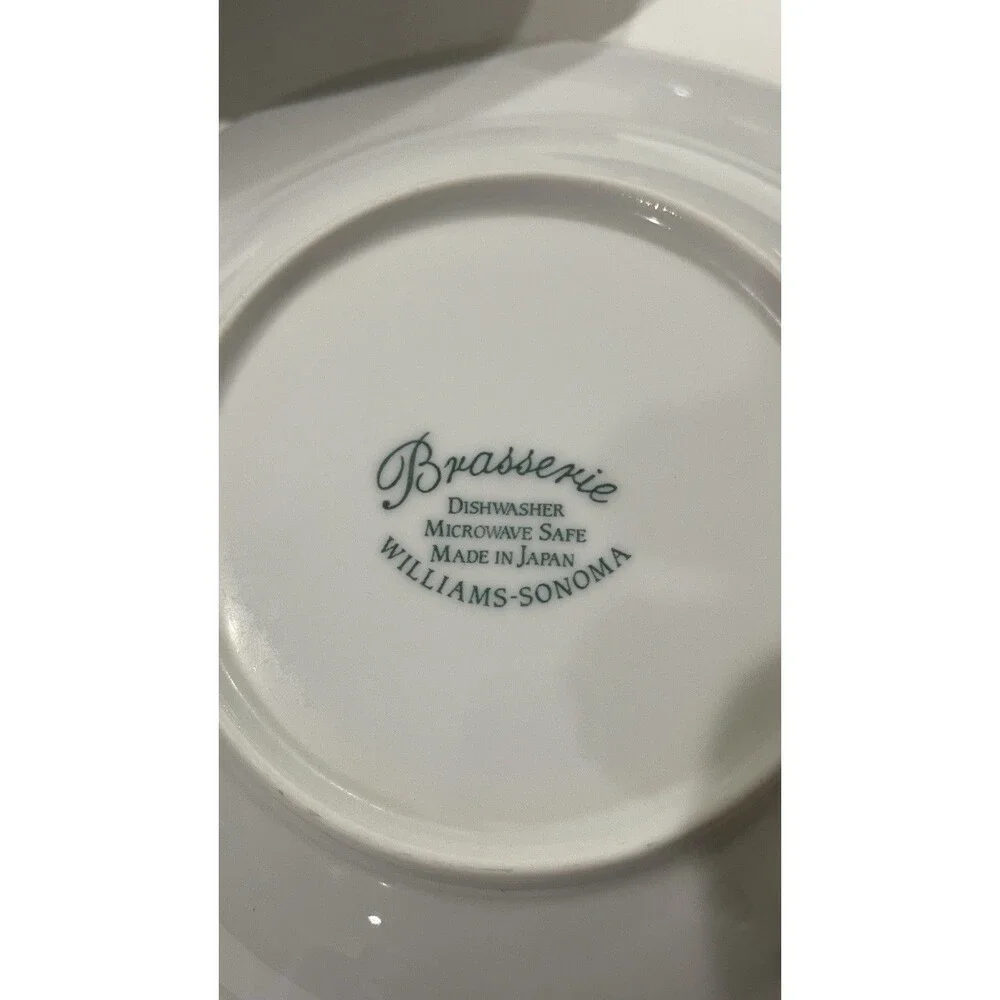 Williams Sonoma Set of 3  Brasserie Blue Rim Soup/Salad Bowls 9” EUC Japan